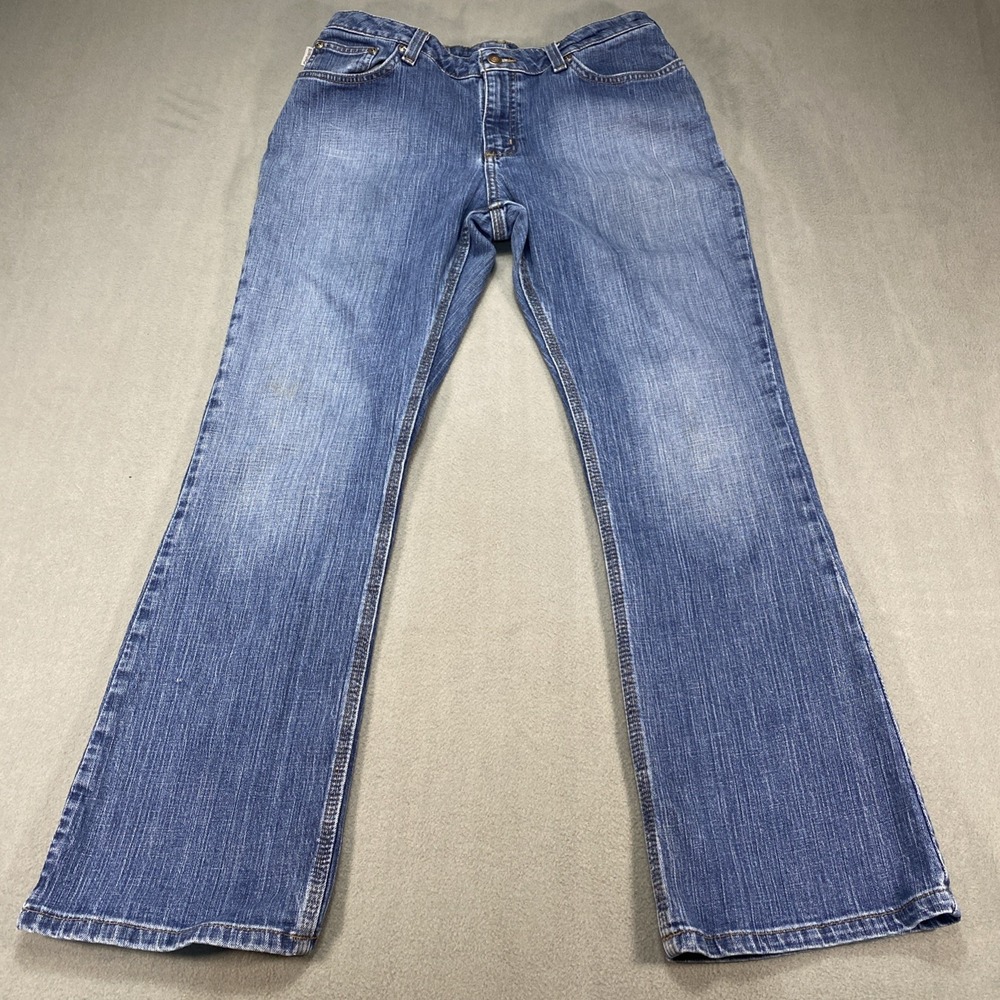 Carhartt Traditional Fit Womens Jeans Medium Wash Blue Bootcut 12/30 Workwear